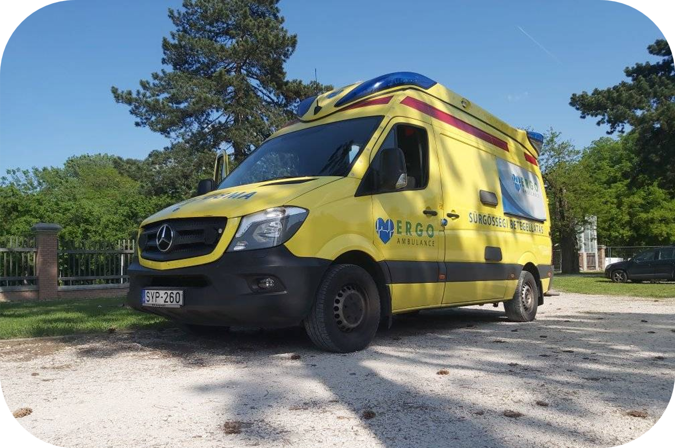 Mentőautó szolgálatban a helyszínen